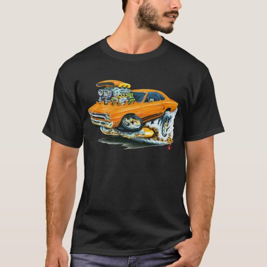 1968-69 Plymouth GTX Oranje auto T-shirt (Voorkant)