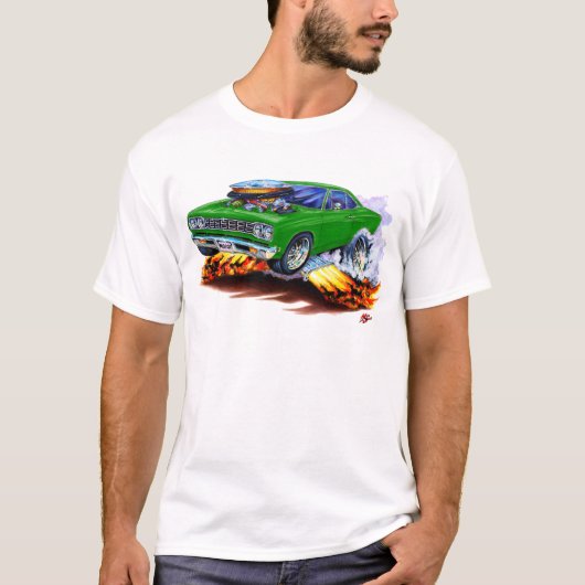 1968-69 Roadrunner Green Car T-shirt (Voorkant)