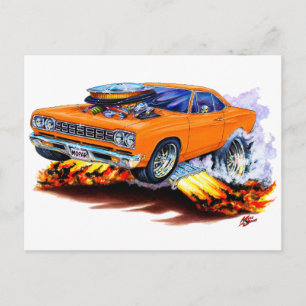 1968-69 Roadrunner Oranje auto Briefkaart