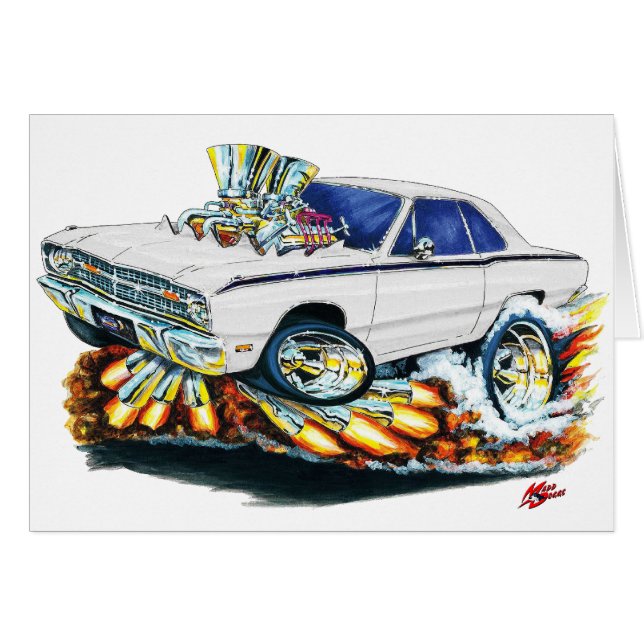 1968-71 Dodge Dart White Car (Voorkant Horizontaal)
