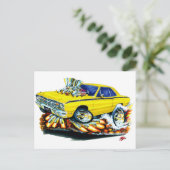 1968-71 Dodge Dart Yellow Car Briefkaart (Staand voorkant)