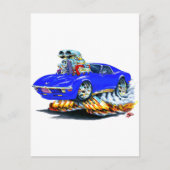 1968-72 Corvette Blue Car Briefkaart (Voorkant)