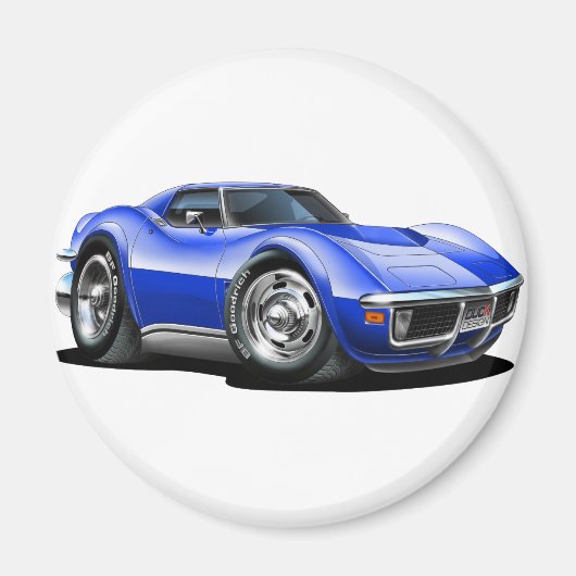 1968-72 Corvette Blue Car Magneet (Voorkant)