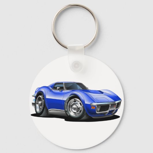 1968-72 Corvette Blue Car Sleutelhanger (Voorkant)
