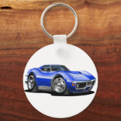 1968-72 Corvette Blue Car Sleutelhanger (Voorkant)