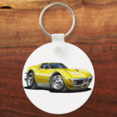 1968-72 Corvette gele auto Sleutelhanger (Voorkant)