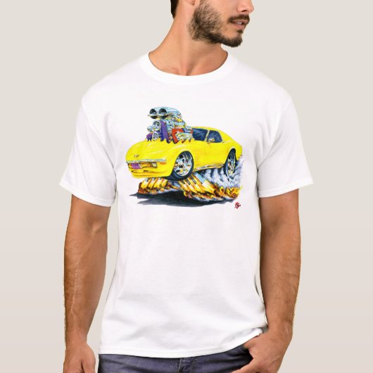 1968-72 Corvette gele auto T-shirt (Voorkant)