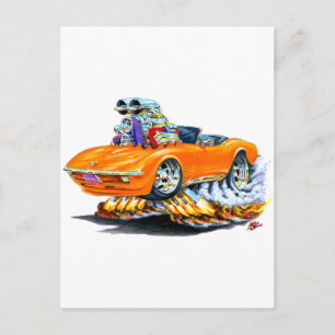 1968-72 Corvette Oranje converteerbaar Briefkaart