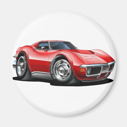1968-72 Corvette Red Car Magneet (Voorkant)