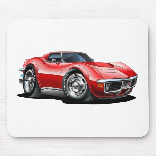 1968-72 Corvette Red Car Muismat (Voorkant)