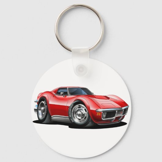 1968-72 Corvette Red Car Sleutelhanger (Voorkant)