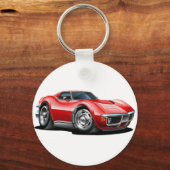1968-72 Corvette Red Car Sleutelhanger (Voorkant)