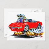 1968-72 Corvette Red Convertible Briefkaart (Voorkant / Achterkant)