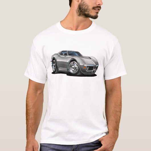 1968-72 Corvette Silver Car T-shirt (Voorkant)