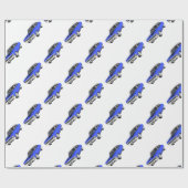 1968 Blauwe spierwagen Cadeaupapier (Vlak)