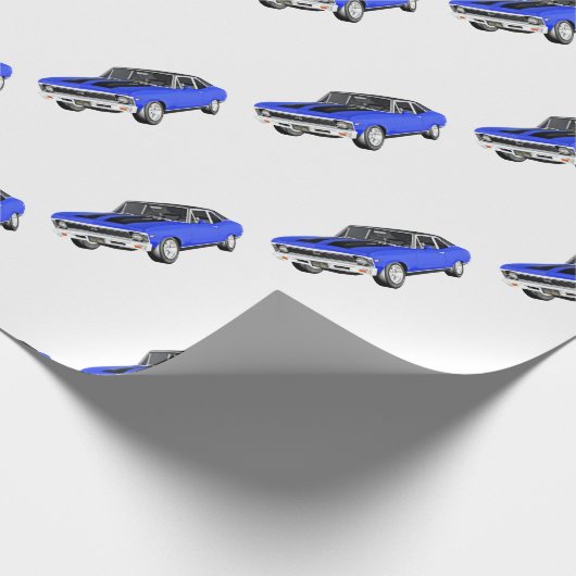 1968 Blauwe spierwagen Cadeaupapier (Hoek)