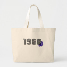 1968 Bloemkracht Vredesbord Hippie Paarse Grote Tote Bag