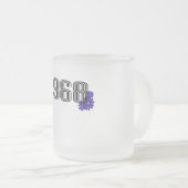 1968 Bloemkracht Vredesbord Hippie Paarse Matglas Koffiemok (Voorkant rechts)