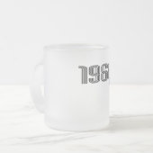 1968 Bloemkracht Vredesbord Hippie Paarse Matglas Koffiemok (Voorkant links)