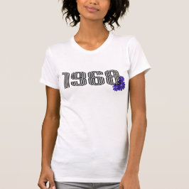 1968 Bloemkracht Vredesbord Hippie Paarse T-shirt