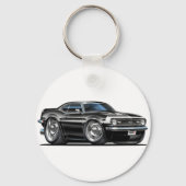 1968 Camaro Black-White Car Sleutelhanger (Voorkant)