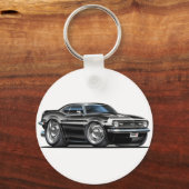 1968 Camaro Black-White Car Sleutelhanger (Voorkant)