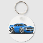 1968 Camaro Blue-Black Car Sleutelhanger (Voorkant)