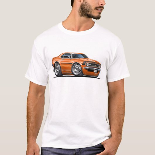 1968 Camaro Oranje-Black Car T-shirt (Voorkant)