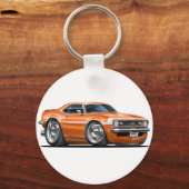 1968 Camaro - Oranje-witte auto Sleutelhanger (Voorkant)