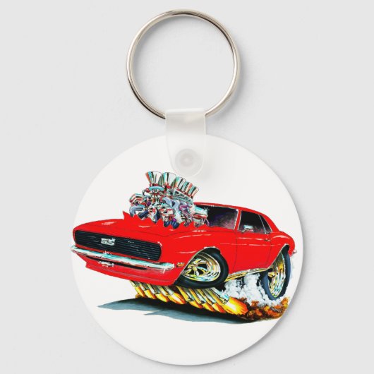 1968 Camaro Red Car Sleutelhanger (Voorkant)