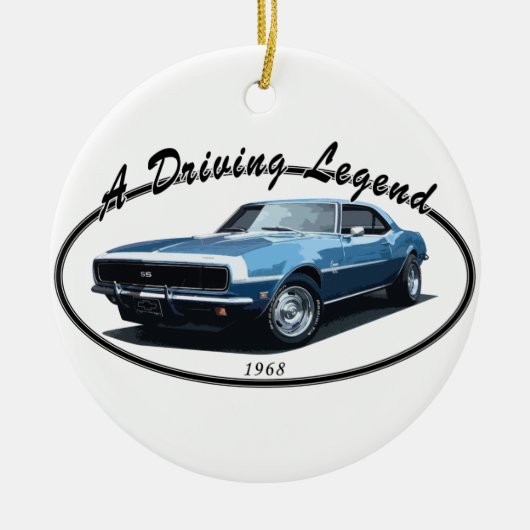 1968 CAMARO SS BLACK KERAMISCH ORNAMENT (Voorkant)