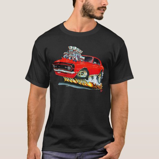 1968 Camaro SS Red-Black Car T-shirt (Voorkant)