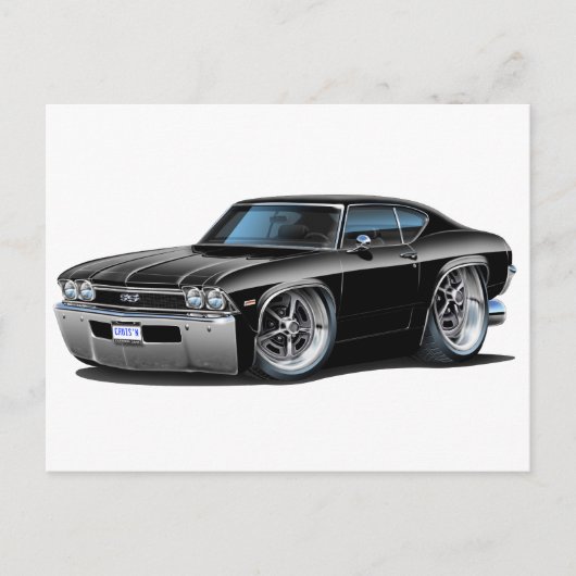 1968 Chevelle Black Car Briefkaart (Voorkant)