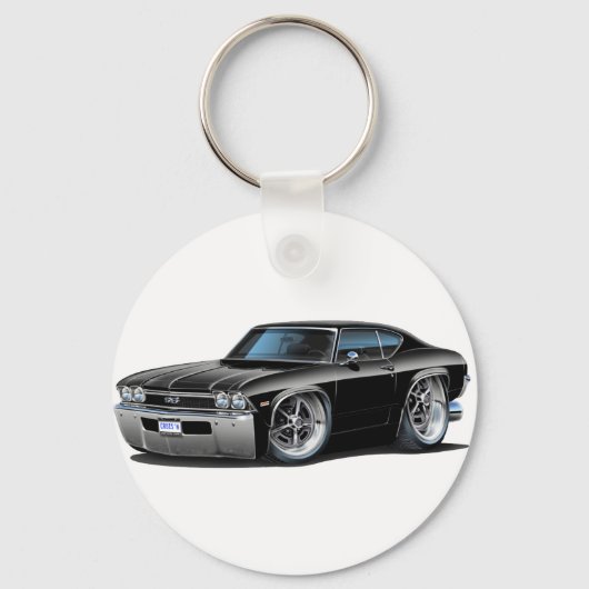 1968 Chevelle Black Car Sleutelhanger (Voorkant)