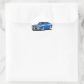 1968 Chevelle Blue Car Ronde Sticker (Tas)