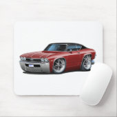 1968 Chevelle Maroon-Black Top Muismat (Met muis)