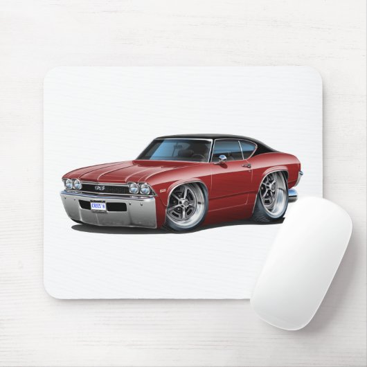 1968 Chevelle Maroon-Black Top Muismat (Met muis)