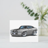 1968 Chevelle Silver-Black Stripes Briefkaart (Staand voorkant)