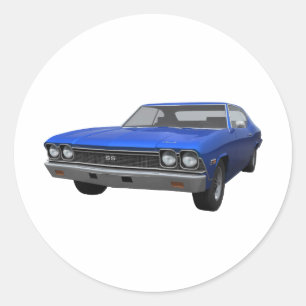 1968 Chevelle SS: Blue Finish Ronde Sticker