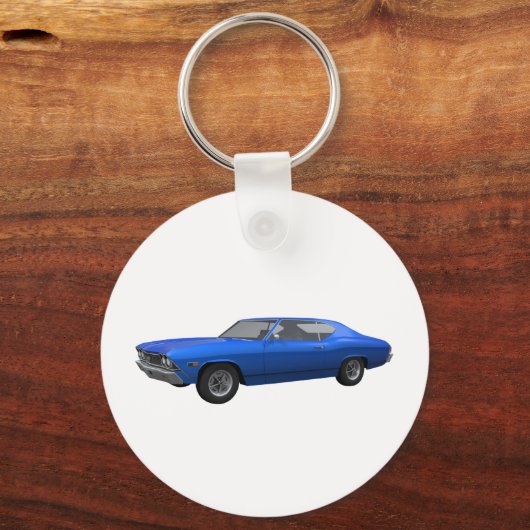 1968 Chevelle SS: Blue Finish Sleutelhanger (Voorkant)