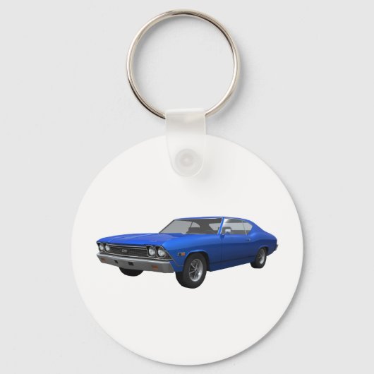 1968 Chevelle SS: Blue Finish Sleutelhanger (Voorkant)