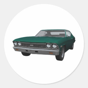 1968 Chevelle SS: Groene finse Ronde Sticker