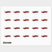 1968 Chevelle SS: Roodfinse Ronde Sticker (Vel)