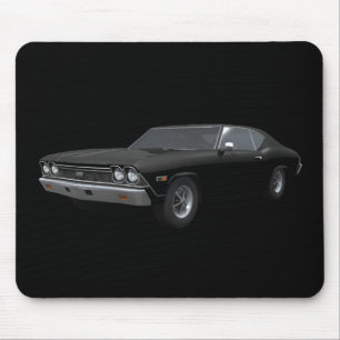 1968 Chevelle SS: Zwarte afwerking: Mousepad Muismat