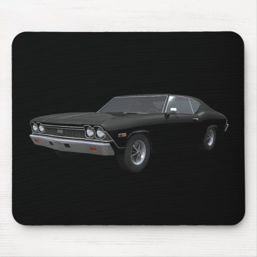 1968 Chevelle SS: Zwarte afwerking: Mousepad Muismat (Voorkant)