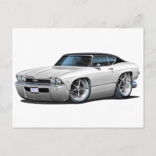 1968 Chevelle White Top Black Briefkaart