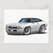 1968 Chevelle White Top Black Briefkaart (Voorkant)