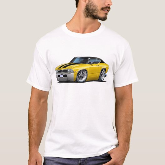 1968 Chevelle Yellow-Black Stripes T-shirt (Voorkant)