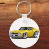 1968 Chevelle Yellow Car Sleutelhanger (Voorkant)