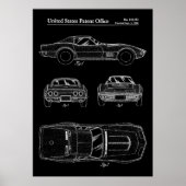 1968 Corvette Stingray Patent Poster (Voorkant)